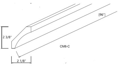 Alpine White Shaker Cove Crown Molding W/O Mounting Strip