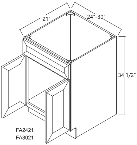 Nantucket Gray Vanity Sink Base Cabinet 24'