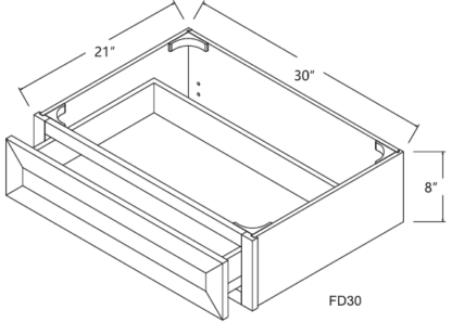 Alpine White Shaker Knee Drawer 30'