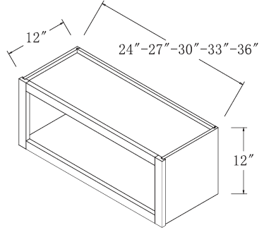 Nantucket Gray Glass Door Cabinet 24' x 12'