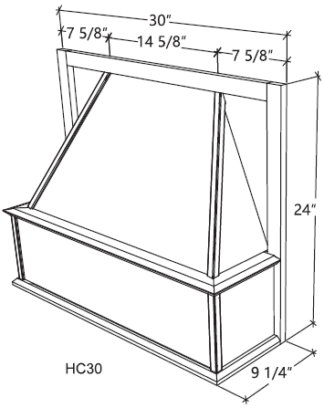 Alpine White Shaker Hood Cover 30'