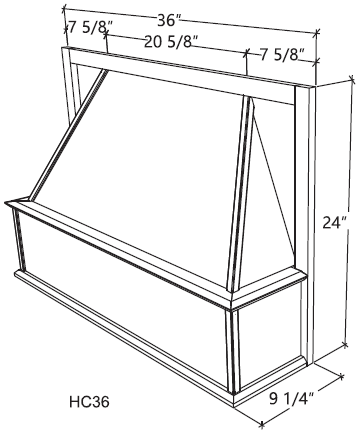 Alpine White Shaker Hood Cover 36'