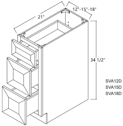 Alpine White Shaker Vanity Drawer Base