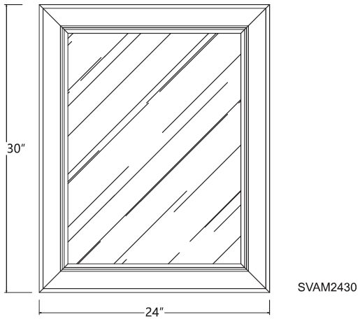 Nantucket Gray Mirror 24' x 30'