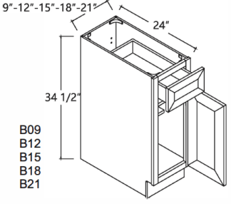 Glacier Base Cabinet 9'