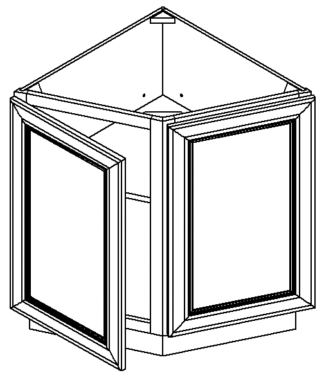 Unfinished Shaker BEC24 - BASE FOR BUILT-IN MICROWAVE Cabinet - 24 x 34 .5 x 24