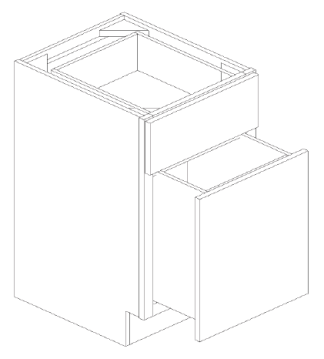 Essence Cemento File Drawer Base Cabinet 18" - Essence Cemento Modern Cabinetry