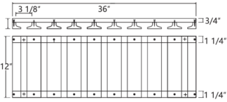 White Stone Glass Rack 36'