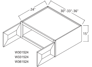 Glacier Wall Cabinet 36' x 15' x 24'