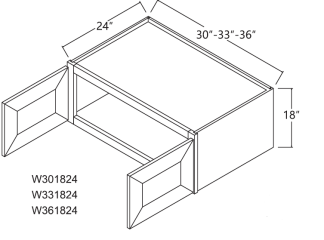 Glacier Wall Cabinet 36' x 18' x 24'