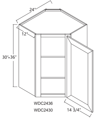Glacier Wall Diagonal Cabinet 24′ x 30′