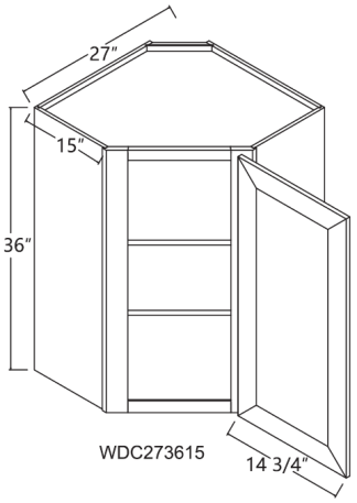 Glacier Wall Diagonal Cabinet 27′ x 36′ x 15′