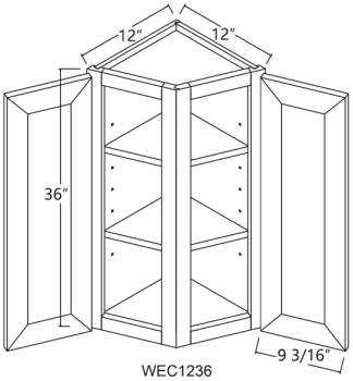 Glacier Wall End Cabinet 12′ x 36′