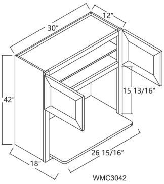Glacier Wall Microwave Cabinet 30′ x 42′