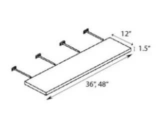 Essence Cemento Wall Shelf Unit 48" X 12" X 1.5" - Essence Cemento Modern Cabinetry