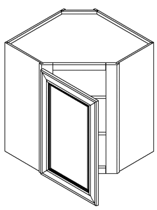 Sandy Mirage Shaker WDC2430 - WALL DIAGONAL CORNER STACKER Cabinet - 24 x 30 x 12