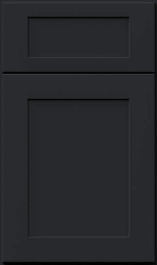 Fabuwood Galaxy Pitch Black GPB Allure series transitional painted flat matte black shaker cabinet door