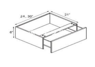Slim White Shaker Vanity Knee Drawer KD24