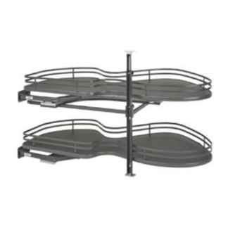 Eurocraft Cabinetry 2-Tier Swing Tray Blind Corner Organizer (BCTRAY-L / BCTRAY-R)