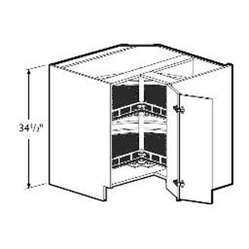 Eurocraft Cabinetry Base Lazy Susan Corner Cabinet With Metal Tray (BLS33 / BLS36)