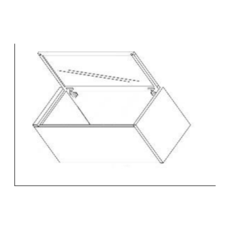 Eurocraft Cabinetry 24-Inch Deep Flip-Up Glass Door Wall Cabinet (WGDC361224FP / WGDC361824FP)