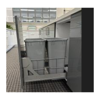 Eurocraft Cabinetry Double Waste Basket Pull-Out Insert for B18FD (WBS18)