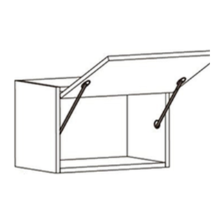 Eurocraft Cabinetry Flip-Up Bridge Wall Cabinet (W3012FP–W3618FP)