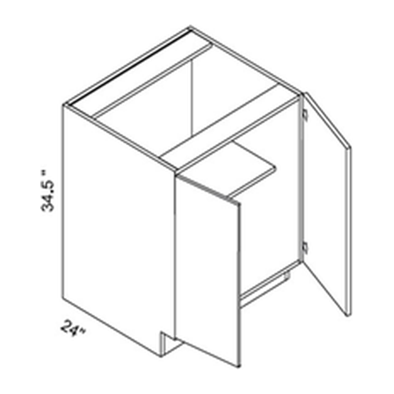 Eurocraft Cabinetry Full Height Double Door Base Cabinet (B24FD–B36FD)