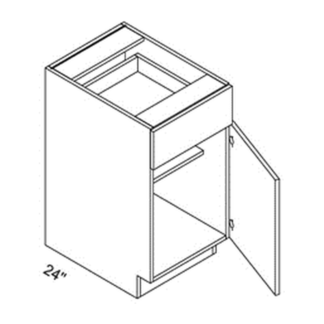 Eurocraft Cabinetry Single Door Base Cabinet (B09–B21)