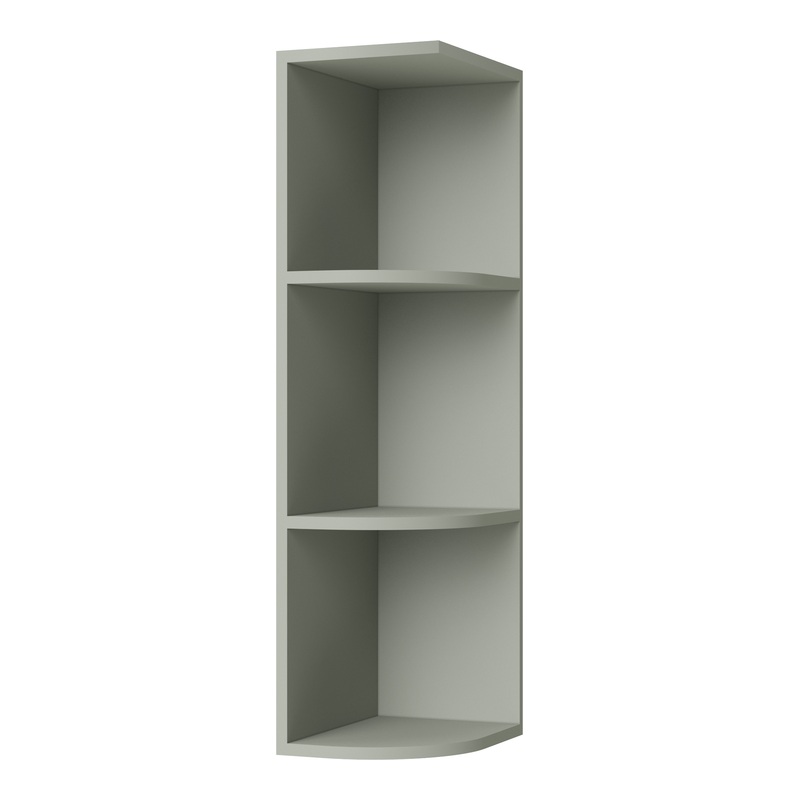 Sage Green Shaker Wall End Open Shelf 09" X 42"