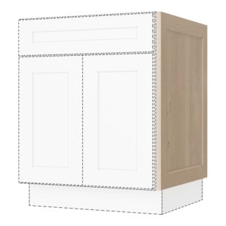 Unfinished Shaker Lower Single Door For 24" Wide Pantry