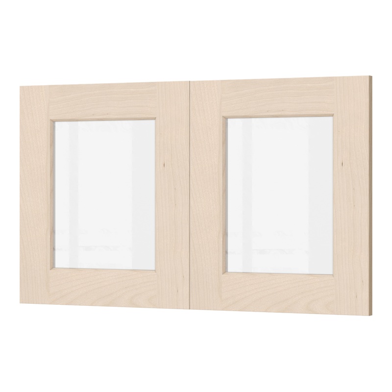 Unfinished Shaker Glass Door 36" X 18" Textured Glass (Pair)