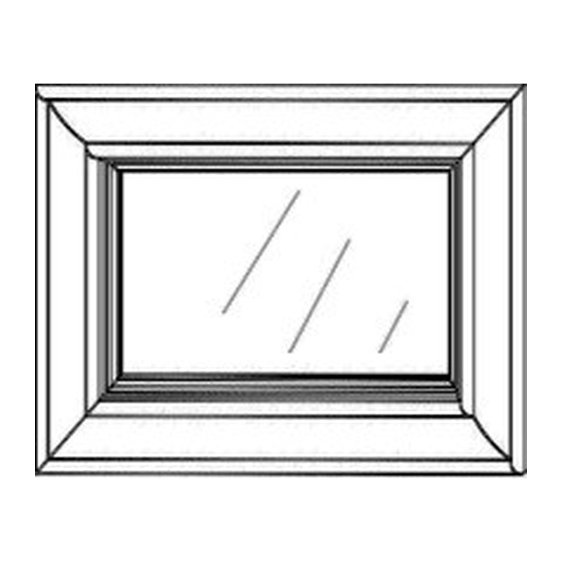Unfinished Shaker Glass Door 21" X 18" Textured Glass Line Art Diagram