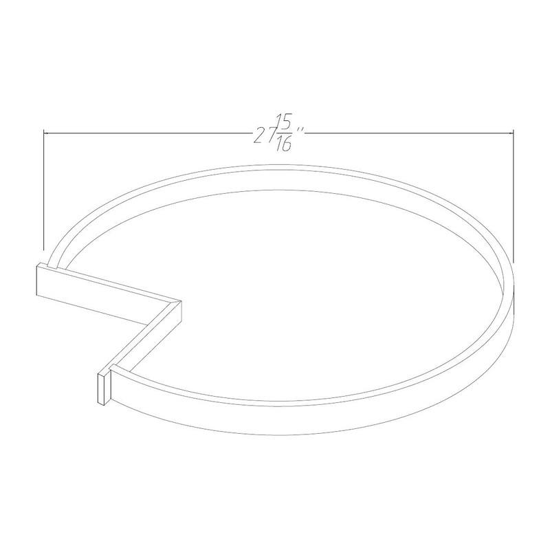 Lazy Susan Trays For BLS33N and BLS36N Cabinets Line Art Diagram