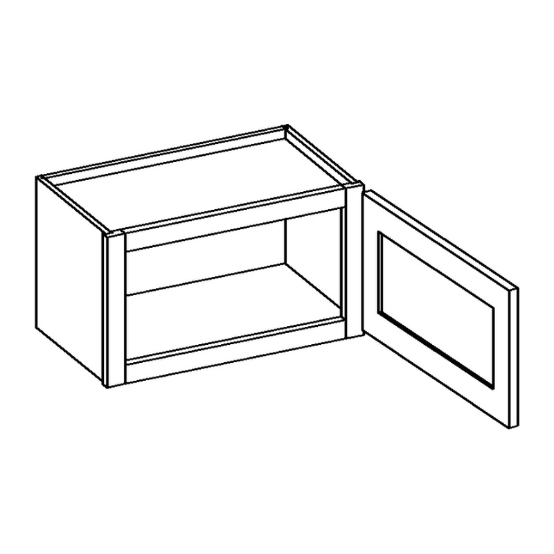 Unfinished Shaker 21x18 Wall Cabinet Line Art Diagram