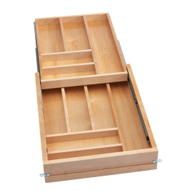 Tiered Double Cutlery Drawer For 24" Cabinet Line Art Diagram
