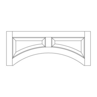Sterling Shaker Raised Panel Door Valance 60" X 12" X 3/4" Line Art Diagram