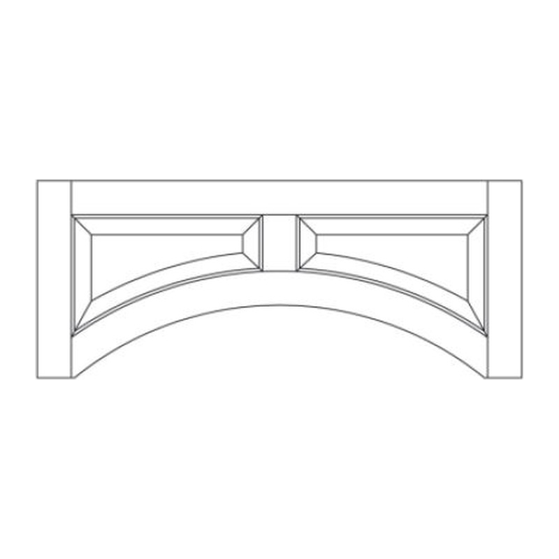 Sterling Shaker Raised Panel Door Valance 60" X 12" X 3/4" Line Art Diagram